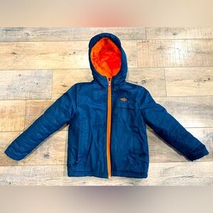 Boys Wantdo Snow Jacket-blue and orange: Size: 6/7